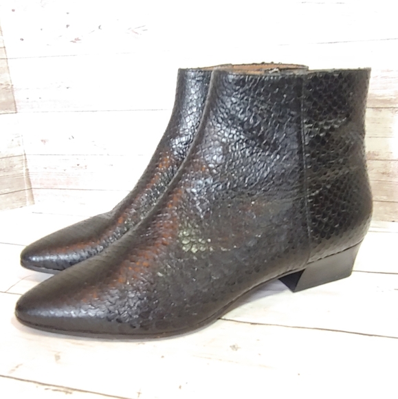 Aquatalia Black Snakeskin Ankle Boots - Picture 8 of 12